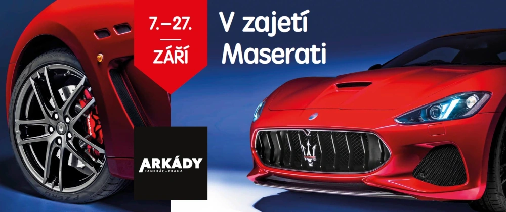 Vozy Maserati zaparkují na výstavě v OC Arkády Pankrác